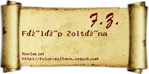 Fülöp Zoltána névjegykártya